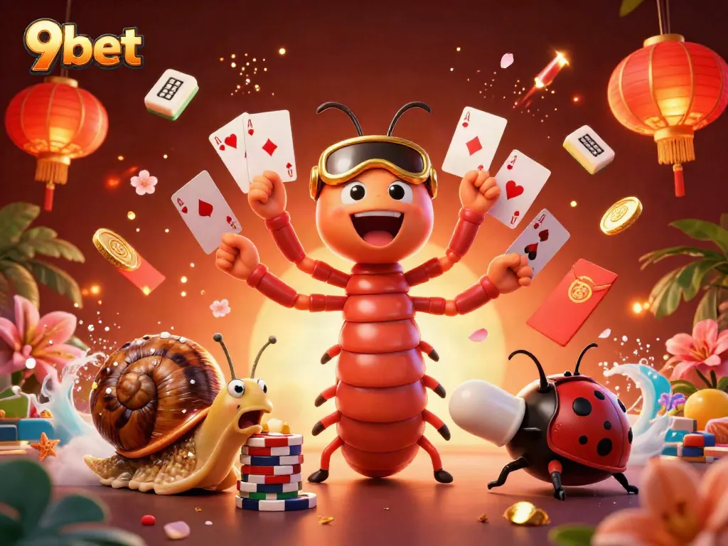 Experience thrilling 9bet action with a whimsical 3D dealer and high-roller excitement.
