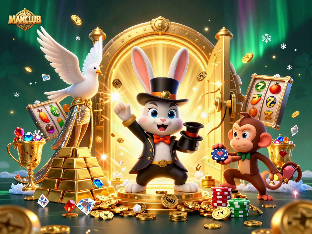 Experience the thrill of MANCLUB with vibrant characters in a casino extravaganza, filled with excitement!
