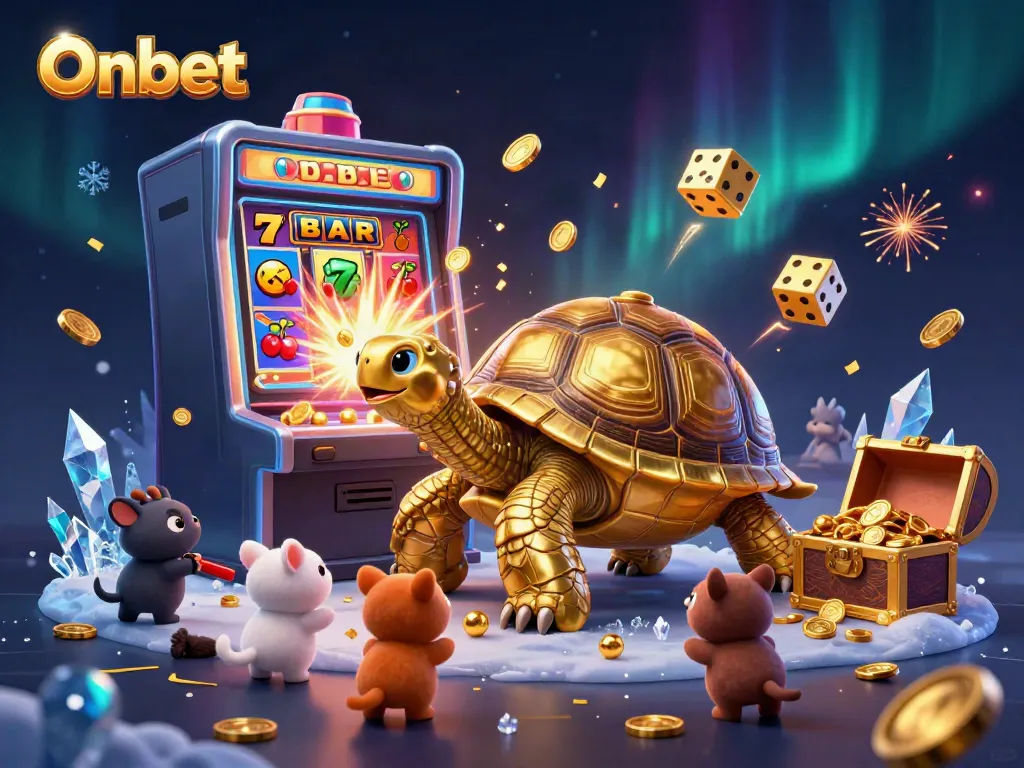 Experience the thrill of Onbet with a dazzling array of casino adventures featuring a unique golden tortoise pinball machine.