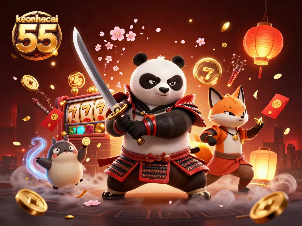 Experience thrilling gameplay with keonhacai 55 through a dynamic scene featuring action-packed casino elements.